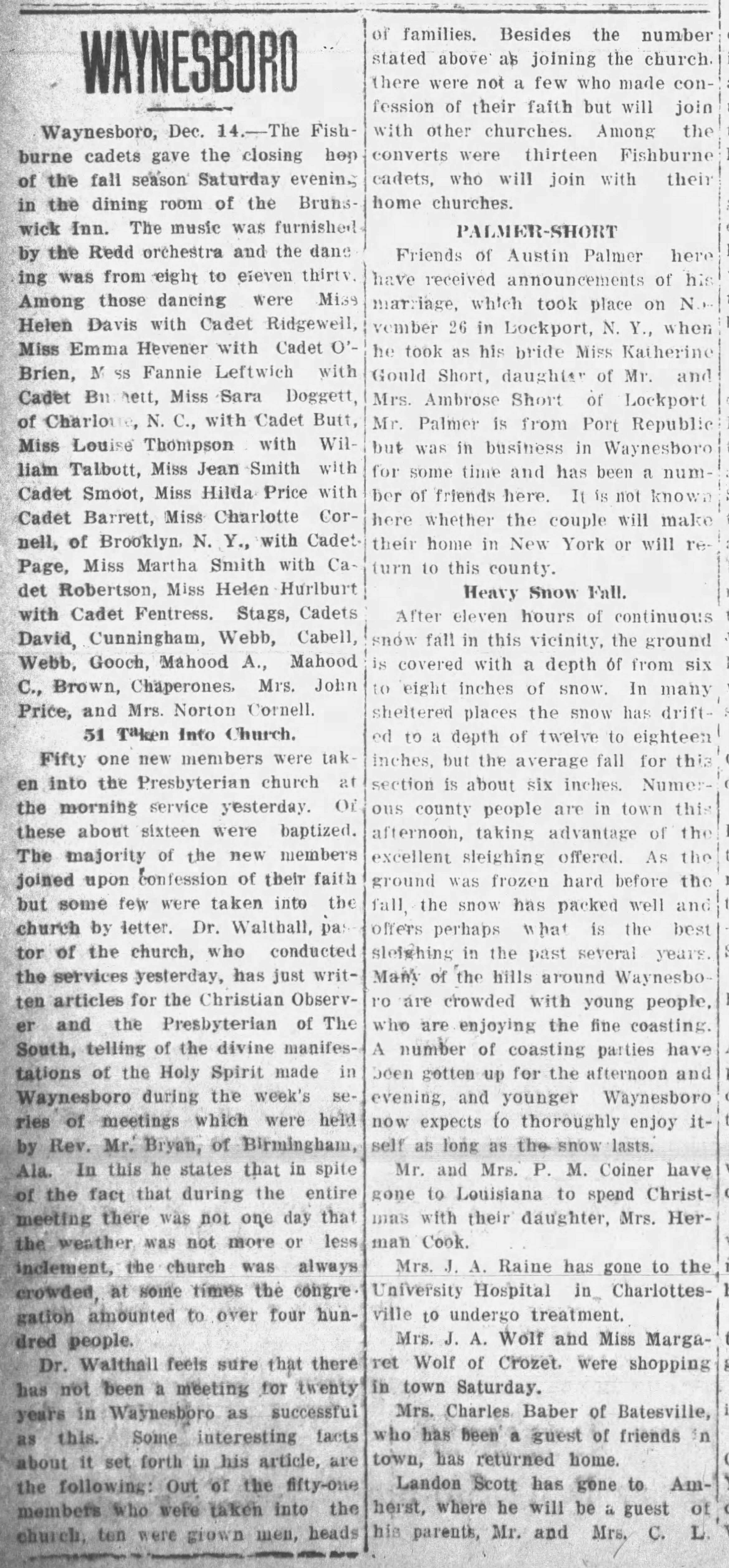 51 Taken Into Church